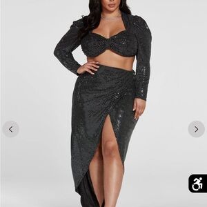 Fashion to Figure Black Sequin Maxi Skirt